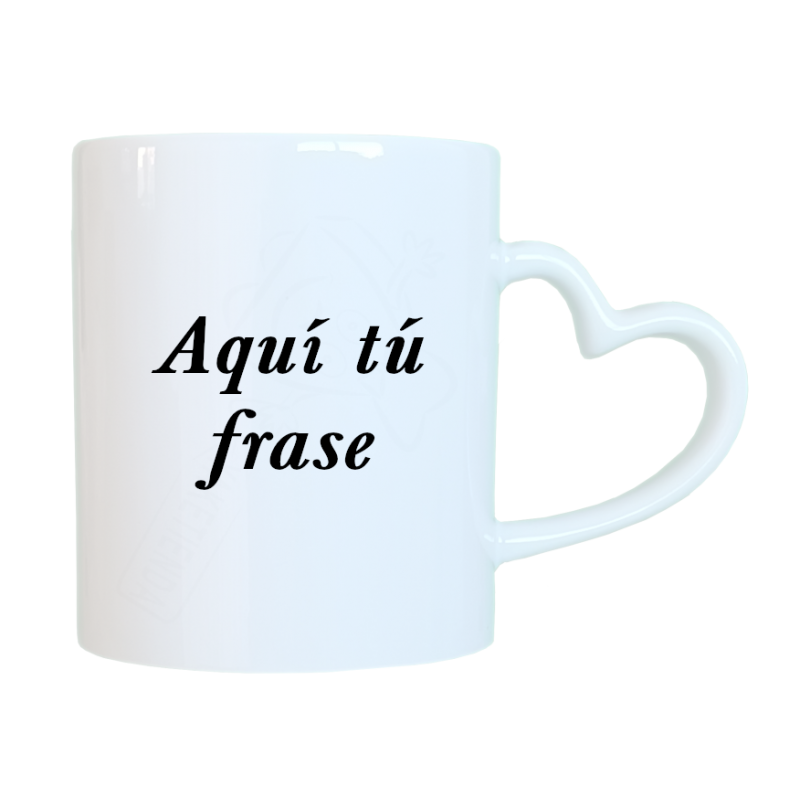 Taza Blanca Con Asa De Coraz N